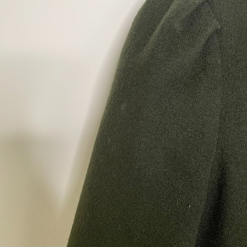 Coat | Guess Princess Wool Peacoat Hunter Green | Feminine Classic Old Money | M - Picture 7 of 16